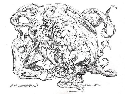 Criatura Lovecraftiana dibujada por Bernie Wrightson